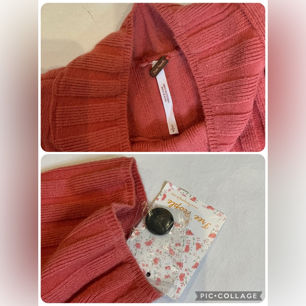 NWT Free People Lottie Knit Ribbed Mini Dress in Coral Size S/P - Picture 15 of 16